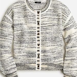 J. Crew Black and White Striped Cardigan